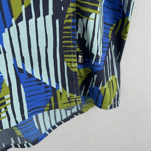 REI Co-op Shirt Womens 2XL Blue Green Abstract Print Lightweight Stretch Hiking - Picture 5 of 15